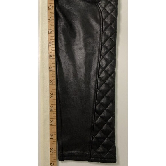 Spanx Small Faux Leather Moto Quilted Leggings Black Womens S - Picture 7 of 8